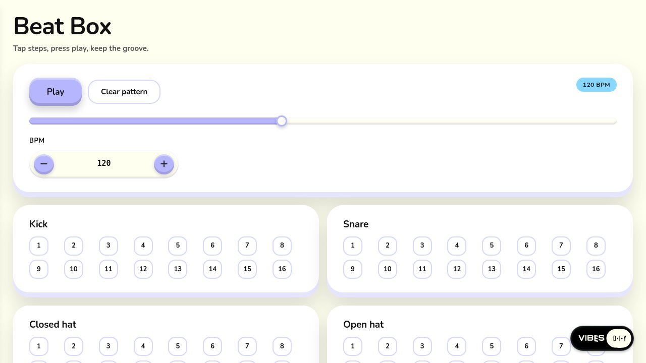 Platform screenshot of the Music and art toy app built in round six